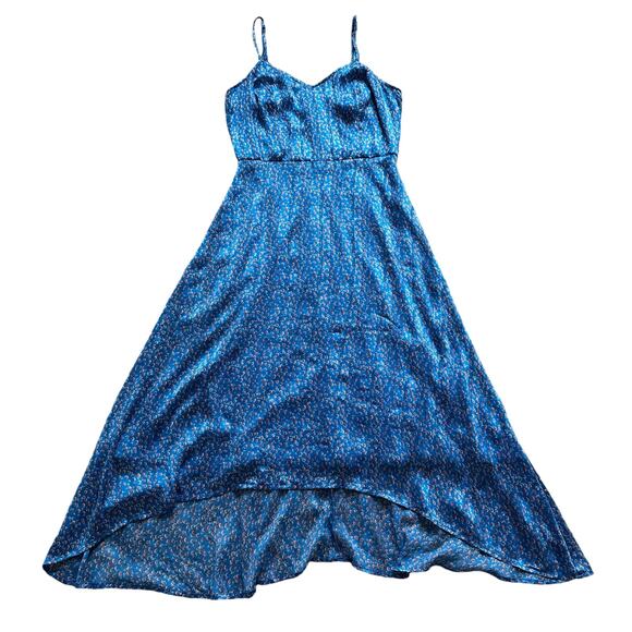 Lulu's Dreams of Love royal blue & red floral sleeveless midi dress size M - Picture 14 of 14